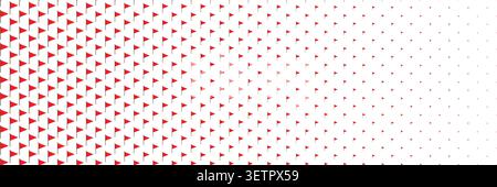 horizontal halftone of red triangle flagpole on white. Stock Vector