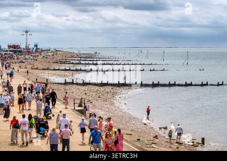 The South Promenade and beach at Hunstanton, Norfolk, UK Stock Photo