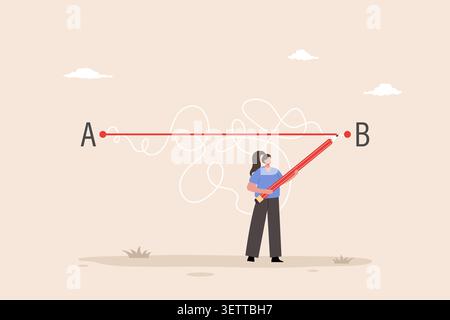 Plan B concept. Strategic business goals with plan for success and backup plan for failure or difficult work challenges. Vector illustration in flat Stock Vector