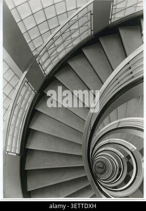 Spiral staircase, staircase, winding, spiral, snail shell, modern, post-war modern, elegant, 1950s Stock Photo