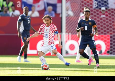 Luka Modric #10 of Croatia pass the ball during the 2026 FIFA World Cup ...