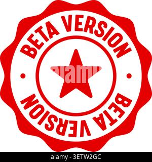 beta version label sticker. Vector sign. beta version seal badge Stock Vector