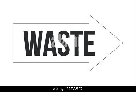 Waste directional arrow sign 2D line object Stock Vector