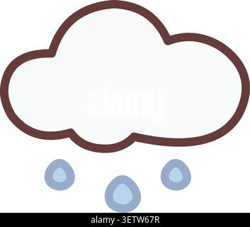 Cartoon cloud with rain drops in soft pastel sketch style Stock Vector