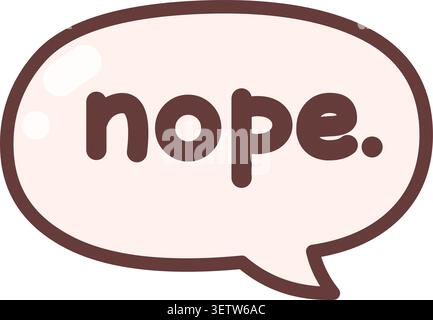 Cute Minimal Nope Speech Bubble Icon Stock Vector