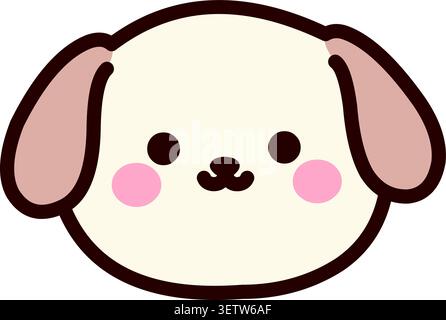Cute Minimal Puppy Face Icon Stock Vector
