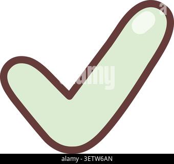 Minimal check mark symbol in soft pastel cartoon style Stock Vector