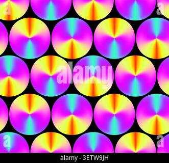 Bright neon colors gradient circles pattern Stock Vector