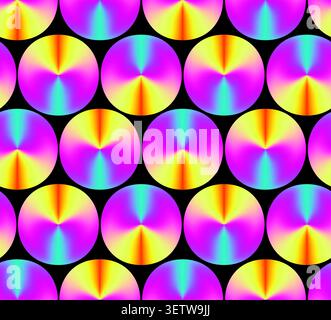 Bright neon colors gradient circles pattern Stock Vector