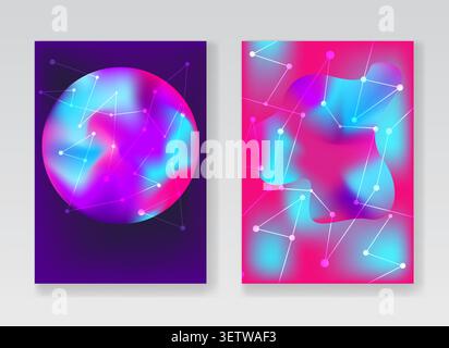 Abstract bright blue and pink cosmic backgrounds Stock Vector