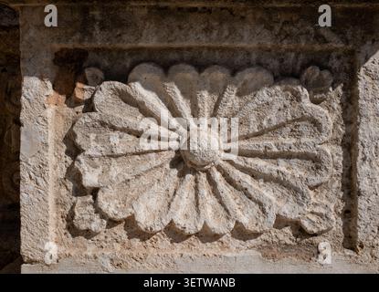 Stonework detail on the Cathedral Merida yucatan Mexico Stock Photo