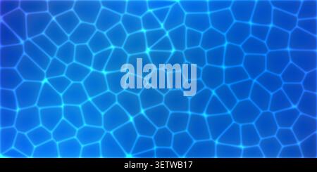 Deep navy ocean ripple, wavy light water reflection and pool pattern texture. 3d aqua pond caustic and underwater refraction overlay. Clear sunlight Stock Vector