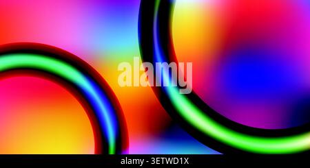 Abstract colorful background with glowing curved shapes and vibrant gradient colors Stock Vector