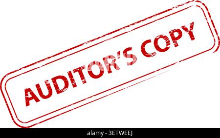 Red auditor's copy vector illustration with distressed diagonal stamp on white background Stock Vector