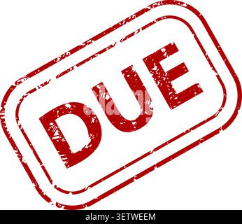 Red due vector illustration with distressed diagonal stamp on white background Stock Vector
