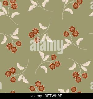 Minimalist Rustic Botanical Sprig Print Stock Vector