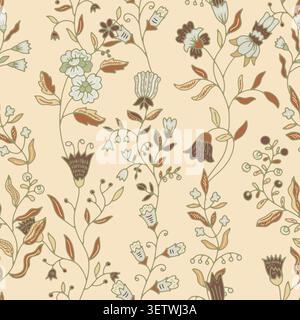 Delicate Trailing Vine Floral Artwork Stock Vector