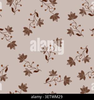Minimalist Ditsy Floral Sprig Print Stock Vector