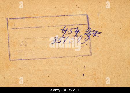 Distressed textures of old book covers, macro. Stock Photo