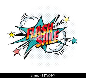Flash sale speech bubble with comic pop art effect Stock Vector