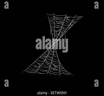 Halloween cobweb, spider web threads isolated icon Stock Vector