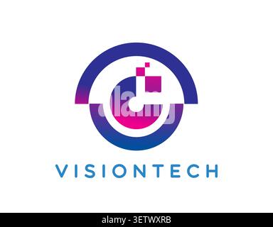 Vision tech icon of search eye digital technology Stock Vector