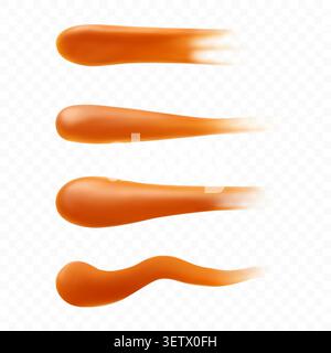 Spilled toffee syrup isolated on transparent background Stock Vector
