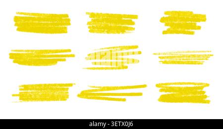 Hand-drawn underlines, marks and strokes isolated on white background Stock Vector