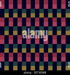 Geometric precision aesthetic, color block tessellation modern seamless vector patterns. Neutral retro colors. Repeatable design for fabric collection Stock Vector