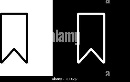 Bookmark Outline Icon Set. Digital Bookmarking, Reading List, And Content Saving Symbol Collection. Web Navigation And Information Management Stock Vector