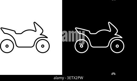 Motorcycle Line Icon Set. Motorbike, Transportation, And Vehicle Outline Symbol Collection. Two-Wheeled Transport, Speed, And Adventure Representation Stock Vector