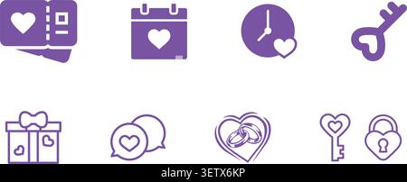 Love and Romance Themed Elements Collection Stock Vector