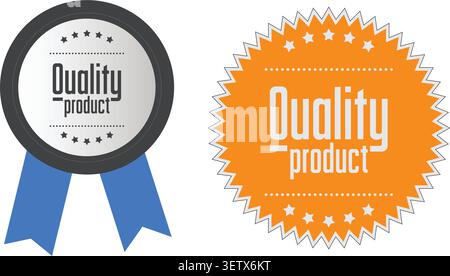 Quality Product Badge and Seal Set Stock Vector