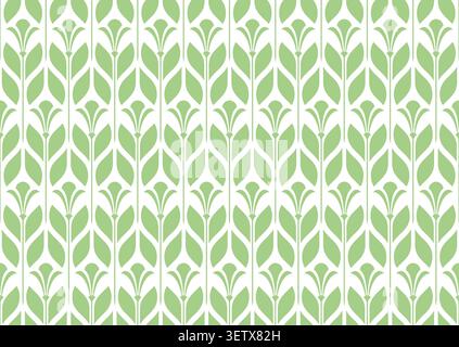 Flower geometric pattern. Seamless vector background. White and green ornament. Ornament for fabric, wallpaper, packaging, Decorative print Stock Vector