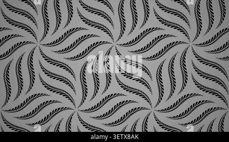 The geometric pattern with wavy lines. Seamless vector background. Black texture. Simple lattice graphic design Stock Vector
