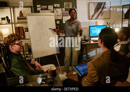 Black Woman Leading Software Team Meeting and Agile Planning Stock Photo