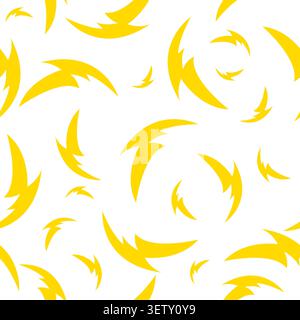 Seamless pattern with yellow thunder bolt Stock Vector
