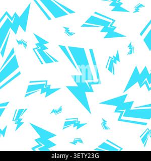 Thunder Bolt seamless Pattern With Blue Color Vector Stock Vector