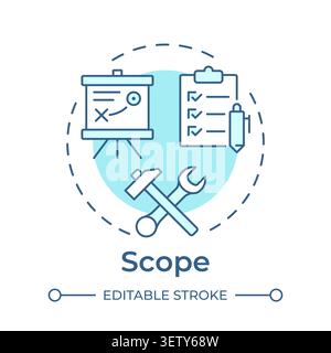 Scope soft blue concept icon Stock Vector