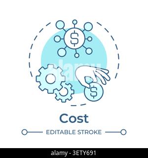 Cost soft blue concept icon Stock Vector
