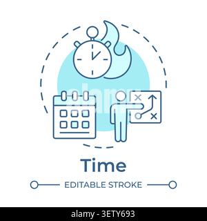 Time soft blue concept icon Stock Vector