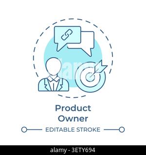 Product owner soft blue concept icon Stock Vector
