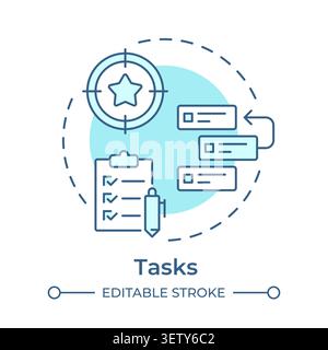 Tasks soft blue concept icon Stock Vector