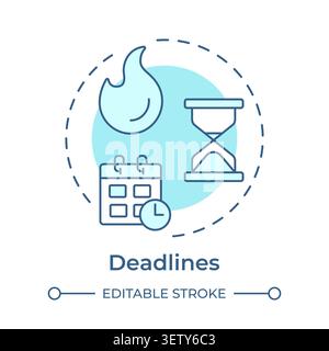 Deadlines soft blue concept icon Stock Vector