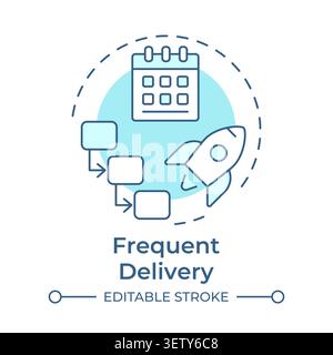 Frequent delivery soft blue concept icon Stock Vector
