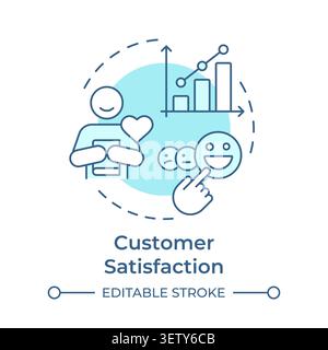 Customer satisfaction soft blue concept icon Stock Vector