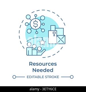 Resources needed soft blue concept icon Stock Vector