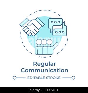 Regular communication soft blue concept icon Stock Vector