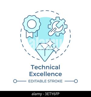 Technical excellence soft blue concept icon Stock Vector