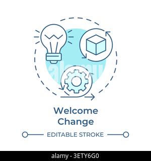 Welcome change soft blue concept icon Stock Vector